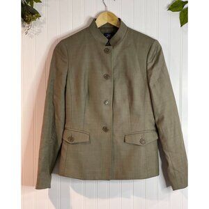 Brooks Brothers Womens Wool Blazer Size 4 Tan Button-Front